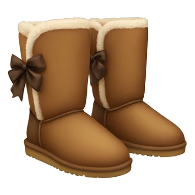 Brown uggs with brown bow on back sticker