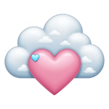 Nube y adentro de ella un corazón rosa  sticker