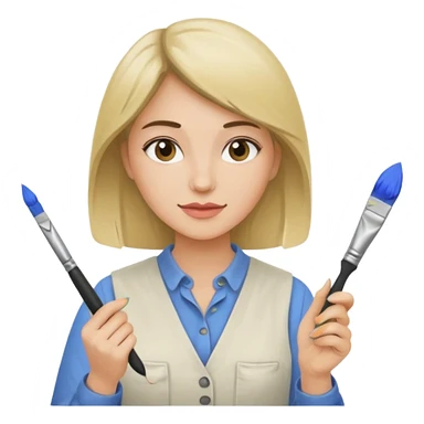 woman painter sticker