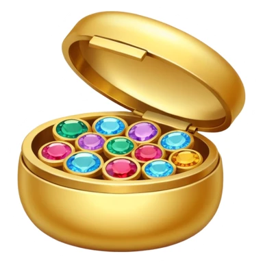 шкатулка маленькая золотая круглая с камнями  sticker