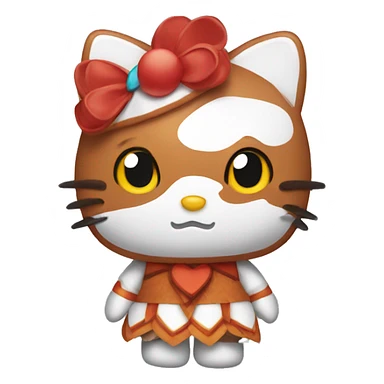 Hello kitty wearing a turkey costume  sticker