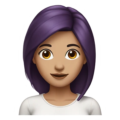 Beautiful woman with dark brown hair. Purple on ends of hair sticker