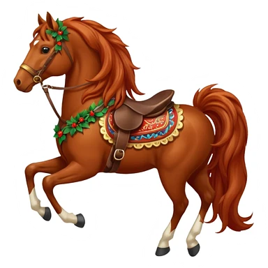 christmas red horse sticker