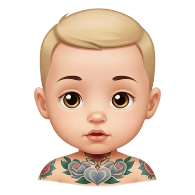 Baby with tattoos sticker