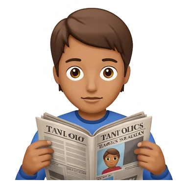 person reading a newspaper sticker