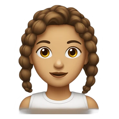 Menina branca com olhos grandes e cabelo marrom sticker
