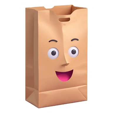 head inside a paper bag sticker