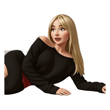 blonde girl in cozy sweater sticker