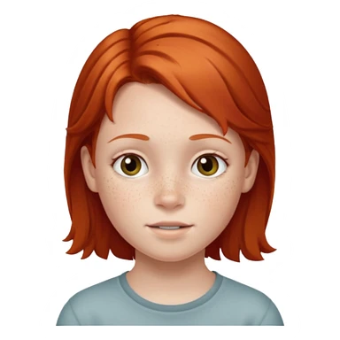 redhead kid with unique face features  sticker