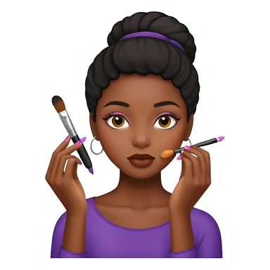 Hyper Realistic black girl doing make up sticker