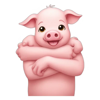 Baby pig hug sticker