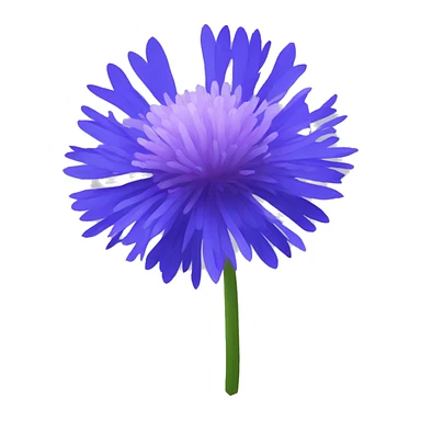 single bachelor's button flower sticker