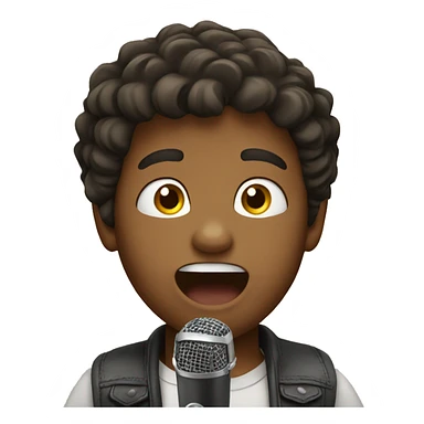 Boy is singing sticker