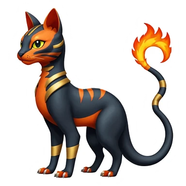 Salandit-Torracat-Bastet-Fakémon-hybrid-creature (full body)  sticker