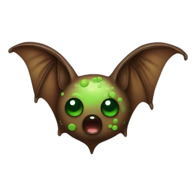 Gooey brown Bat with green spots sticker