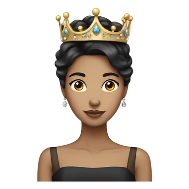 Elegant dark hair girl with crown sticker