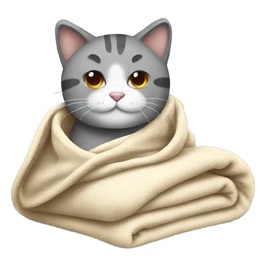 A cold cat with blanket sticker