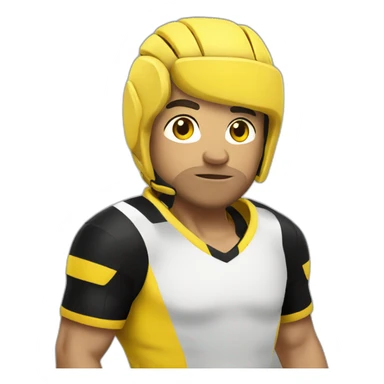 Rugby yellow black  sticker