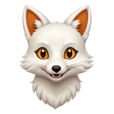 Female white fox with bared teeth sticker