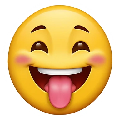 Tongue out emoji with peace sign infront of the tongue  sticker