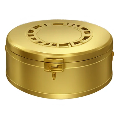  Round gold music box closed sticker