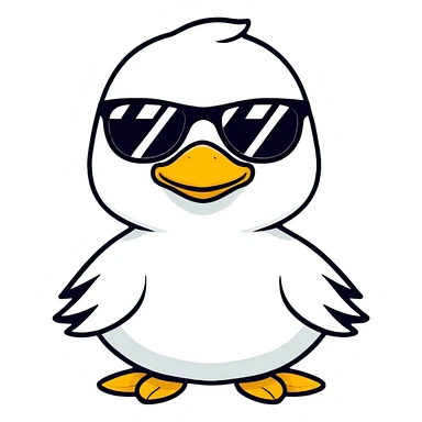 Duck with Sunglases sticker