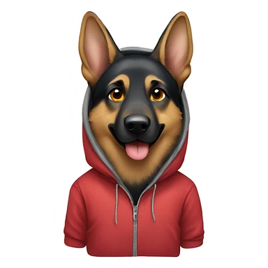 german shepherd wearing a hoodie sticker