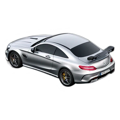 mercedes amg, silver，isometric view sticker