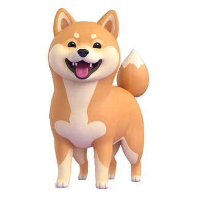 shiba inu standing, laughing sticker