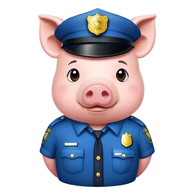A pig with police uniform  sticker