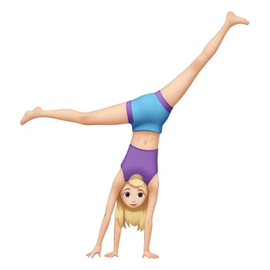Teenager girl doing handstand  sticker