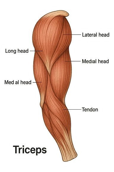 tricipite visto anatomicamente sticker