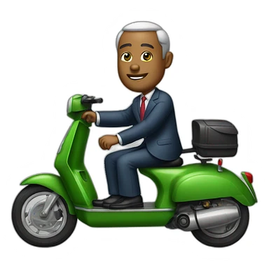 Le président des Comores avec un scooter  sticker