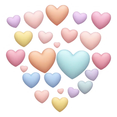 Pastel hearts sticker