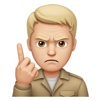 White man middle finger sticker