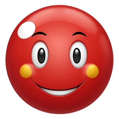 Little red ball with smiley face with text: pallina sticker