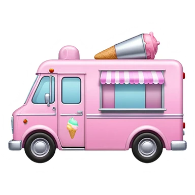 Create a pink ice cream truck on the side sticker