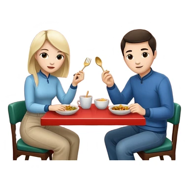 ligth couple having dinner at a Chinese restaurant sticker