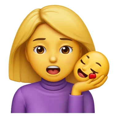 Women emoji choking herself  sticker