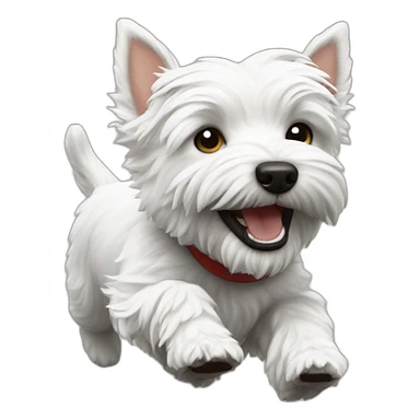 Westie running sticker