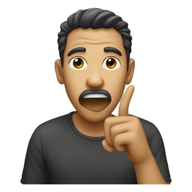 Face with finger by mouth sticker