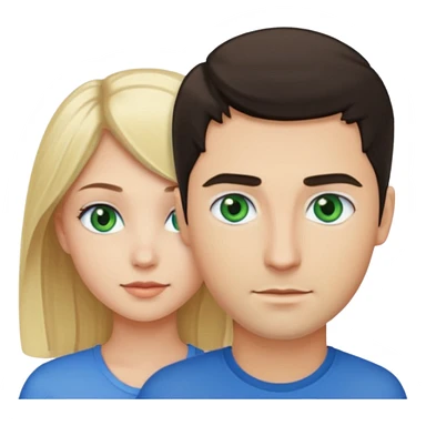 Girl blonde Green eyes man dark Hair blue eyes sticker
