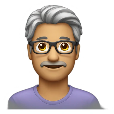 hombre de 36 años con pelo corto gris y gafas  sticker