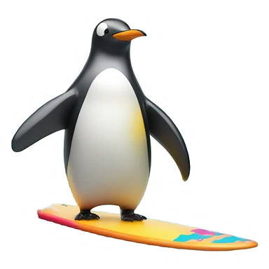 Penguin surfboard sticker