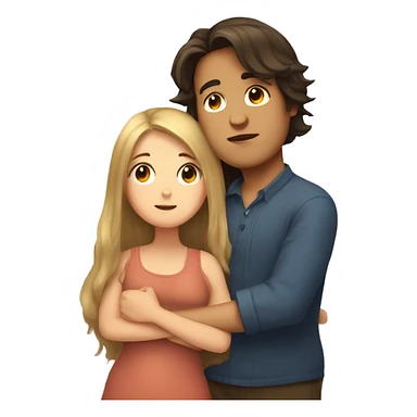 Cuddles boy with long hair and a chubby girl sticker