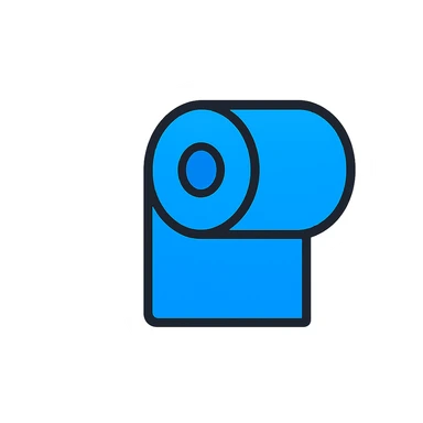 blue roll of paper, minimal, flat style, no background sticker
