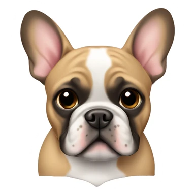 Black and tan colored French bulldog hearts around sticker