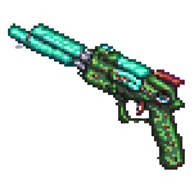 a Draco gun, pixel art style, side view sticker