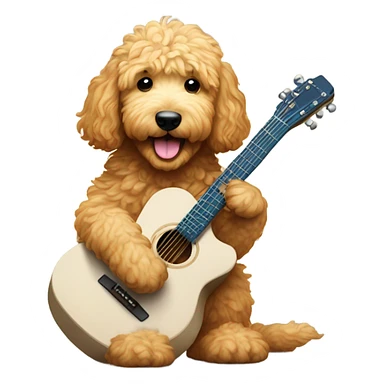 Golden doodle playing guitar  sticker