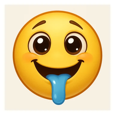 yellow face with drooling sticker